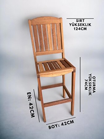 Iroko Bar Sandalyesi, Dış Mekan, Sandalye, Bahçe Sandalyesi