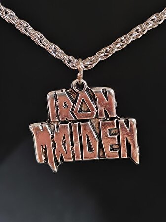 Antik Gümüş Kaplama İron Maiden Müzik Rock Unisex Sembol Kolye