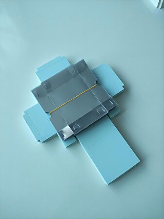 8x8x3 Mavi Asetat Kapaklı Kutu 100 Adet
