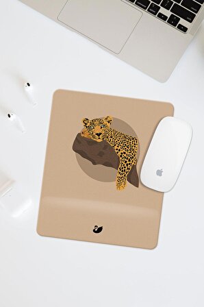Minimal Çizimli Bilek Destekli Dikdörtgen Mouse Pad