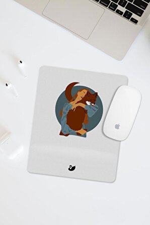 Minimal Çizimli Bilek Destekli Dikdörtgen Mouse Pad Mouse Altlığı