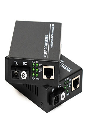 Hs-6 10/100/1000 Fiber Optik Ethernet Medya Dönüştürücü Gigabit (1 Çift)
