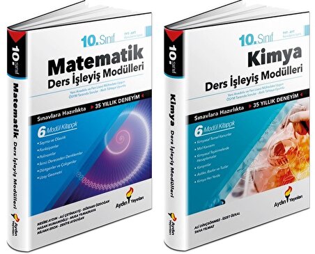 Aydın 10. Sınıf Matematik + Kimya Ders İşleyiş Modülleri Seti 2 Kitap 2023