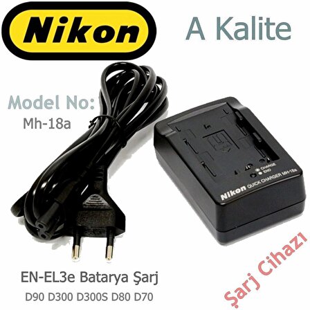 Nikon Mh-18a şarj cihazı Nikon D300 D50 D70 D700 D80 D90 D30 EN-EL3e Batarya Uyumlu şarj Aleti