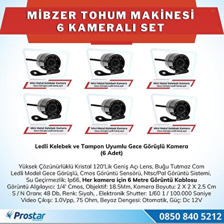 6 Kameralı Mibzer Havalı Tohum Makinesi 9 inç Hdmi Monitörlü Kamera Seti