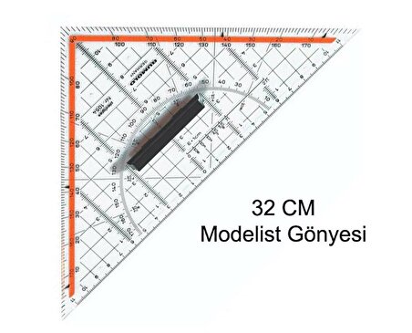 32 Cm Geodreıght Modelist Santimli Gönyesi - Geoderek Ölçekli Gönye