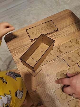 Ahşap Hafıza Oyunu Bebek ve Okul Öncesi Eğitici Montessorri Oyuncak - Kreş Zeka Kartları Memory Game