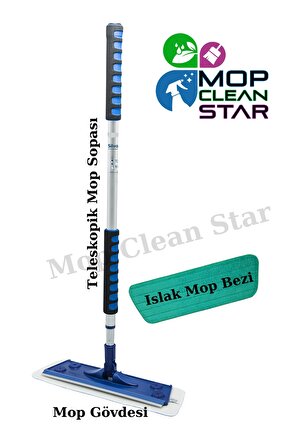 MopCleanStar Mikrofiber Tekli Islak Mop Set