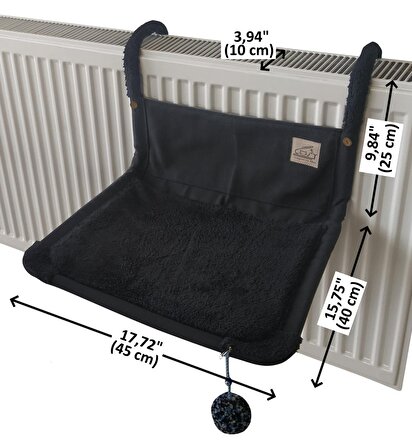 Akat Cosy Comfort Kedi Kalorifer Yatağı (Siyah) (10 cm standart panel radyatörler için)
