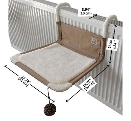Akat Cosy Comfort Kedi Kalorifer Yatağı (Krem) (10 cm standart panel radyatörler için)