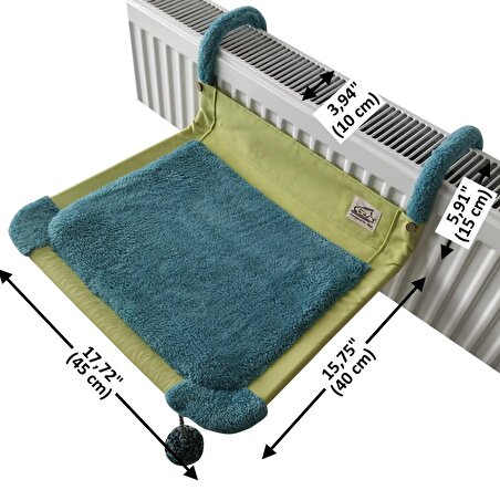 Akat Cosy Comfort Kedi Kalorifer Yatağı (yeşil) (10 cm KISA panel radyatörler için)