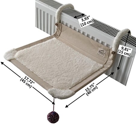 Akat Cosy Comfort Kedi Kalorifer Yatağı (krem) (10 cm KISA panel radyatörler için)