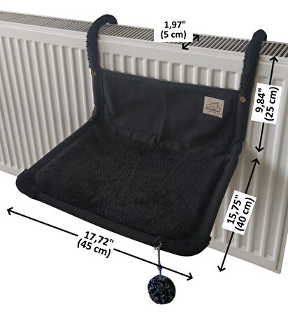 Akat Cosy Comfort Kedi Kalorifer Yatağı (siyah) (5 cm İNCE panel radyatörler için)