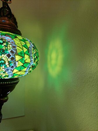 Galata Gift Mozaik Aplik Salon - Yatak Odası Duvar Yeşil Aplik 32 - 41 cm 