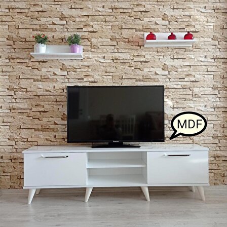 Mobilya Sepeti ( Ms 80 ) MDF Tv Ünitesi Dolabı,Raflı,Beyaz