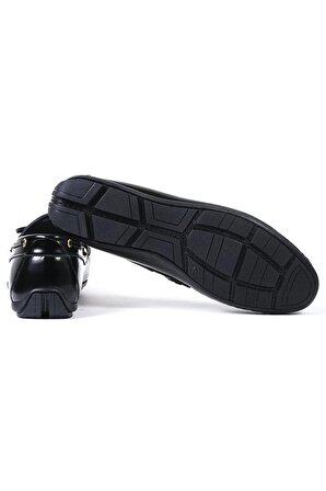 Shoecide Xanthos Siyah Hakiki Deri Erkek Loafer Ayakkabı