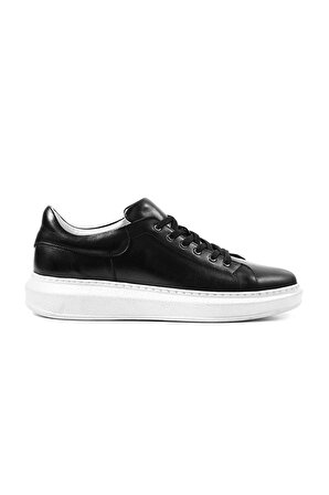 Strada Siyah Deri-beyaz Taban Hakiki Deri Erkek Spor (sneaker) Ayakkabı