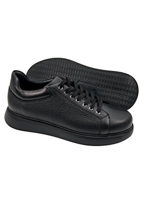 Siyah Hakiki Deri Erkek Spor (sneaker) Ayakkabı