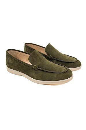 Allegro Koyu Yeşil Hakiki Süet Erkek Loafer Ayakkabı