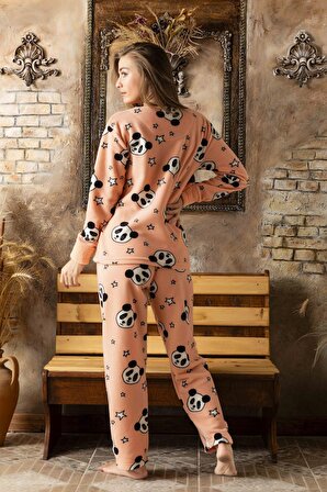 Lukitus Welsof Desenli Peluş Pijama Takımı
