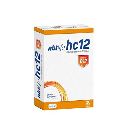 HC12 Hidroksikobalamin 30 Çiğneme Tableti