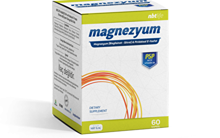 Magnezyum P5P Vitamin B6 İçeren 60 Kapsül