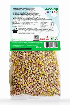 Organik Ruşeymli Sebzeli Kuskus 250 gr (2 Adet)