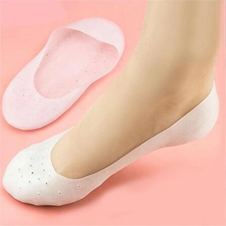 1 çift nefes alabilir  nemlendirici ayak bakım çorabı tam boy silikon jel çorap ayak çatlak düzenleyici