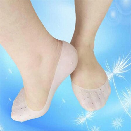 1 çift nefes alabilir  nemlendirici ayak bakım çorabı tam boy silikon jel çorap ayak çatlak düzenleyici