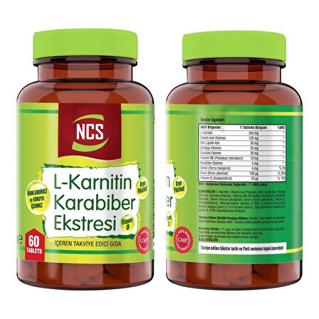 Ncs L-Carnitine Karabiber Extreli 60 Tablet   Nevfix Vitamin D3 Sıvı Sprey