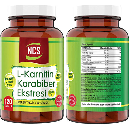 Ncs L-Carnitine Karabiber Extreli 120 Tablet   Nevfix Vitamin D3 Sıvı Sprey