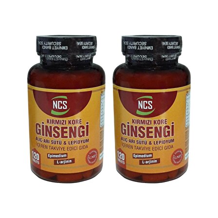 Ncs Kırmızı Kore Ginsengi Alıç-Arı Sütü   Lepidyum 120 Tablet x 2 Adet