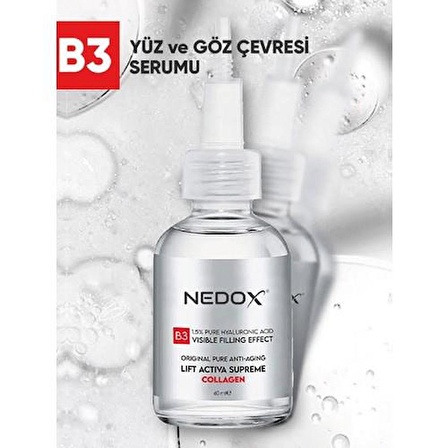 NEDOX Kırışıklık Karşıtı Dolgunlaştırıcı Botoks B3 Kolajen Serum 60 ml Ince Çizgi Sarkmalar