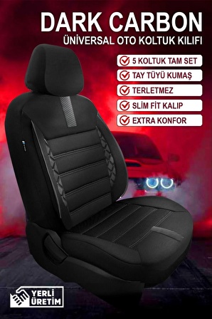 Universal Dark Carbon Honda Jazz 2002-2007 Uyumlu Oto Koltuk Kılıfı 5 KOLTUK TAM SET