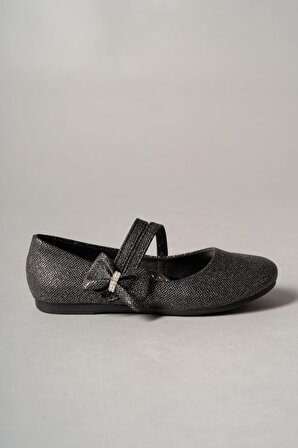 Çatal Baretli Fiyonklu Siyah Star Kız Çocuk Ayakkabı