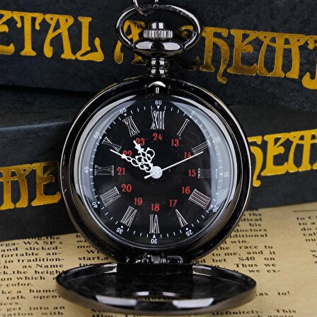 Steampunk Model Mekaniz dişli Tasarımlı Retro Tarz Köstekli Cep Saati