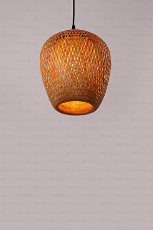 Bohem Bambu Boja Pendant Sarkıt Avize Lamba 25 cm - Iskandinav, Modern, Bohem, Rattan Aydınlatma
