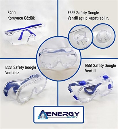 ENERGY SAFETY E-555 VENTİLLİ GOGGLE GÖZLÜK