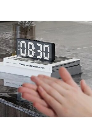 Aynalı Termometre Alarm Takvimli Led Dijital Masa Saati