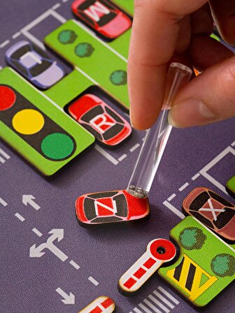 Manyetik Ahşap Alfabe - Montessori Eğitim Tahtası - İnce Motor Beceri Oyuncağı - Busy Board