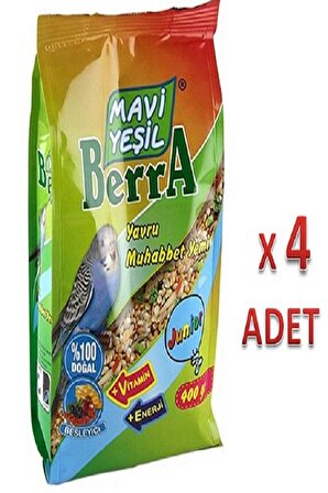 Mavi Yeşil Berra Muhabbet Kuşu Yavru Yemi 400 gr x 4 Adet