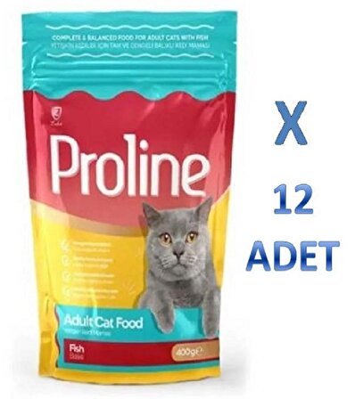 Proline Balıklı Yetişkin Kedi Maması 400 gr x 12 Adet