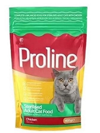 Proline Kısırlaştırılmış Kediler için Tavuklu Kedi Maması 400 gr x 12 Adet