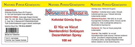 NATURAL POWER GÜMÜŞ SUYU (100ml 10ppm)