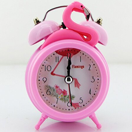 Flamingo 3D Işıklı Alarmlı Pilli 11 cm Masa Çalar Saati