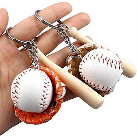 ZHD Gerçekçi Beyzbol Tasarımlı Şık Anahtarlık Kolye Çanta Süsü Baseball Keychain