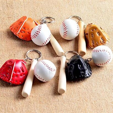 ZHD Gerçekçi Beyzbol Tasarımlı Şık Anahtarlık Kolye Çanta Süsü Baseball Keychain