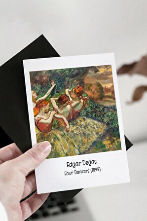 Edgar Degas Tabloları 12 Adet Dekoratif Polo Kart - Sanatsal Poster Kartları