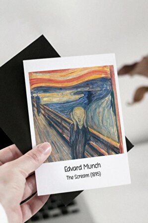 Edvard Munch Tabloları 12 Adet Dekoratif Polo Kart - Sanatsal Poster Kartları
