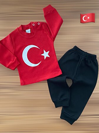 Nikuby Türk Bayrağı Desenli Penye Takım